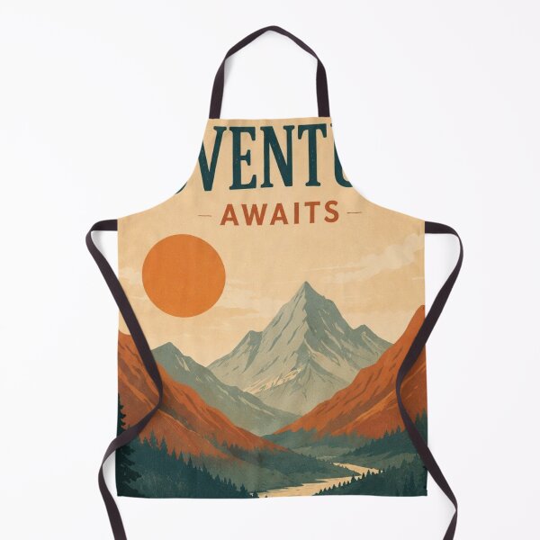 Item preview, Adventure Awaits Vintage Mountain Sunset National Park Poster designed and sold by LYAN-STORE.