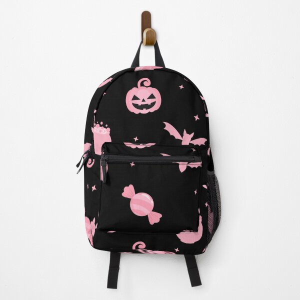 Item preview, Cute Pink Halloween Seamless Pattern with Pumpkin Bat Witch Hat and Candy designed and sold by MathuraPresent.