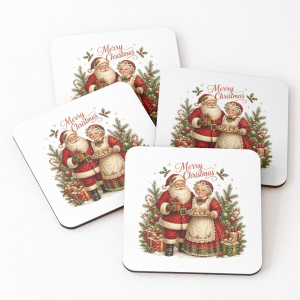 Item preview, Retro Santa  And Mrs. Claus designed and sold by Whimsy Petal and Co..