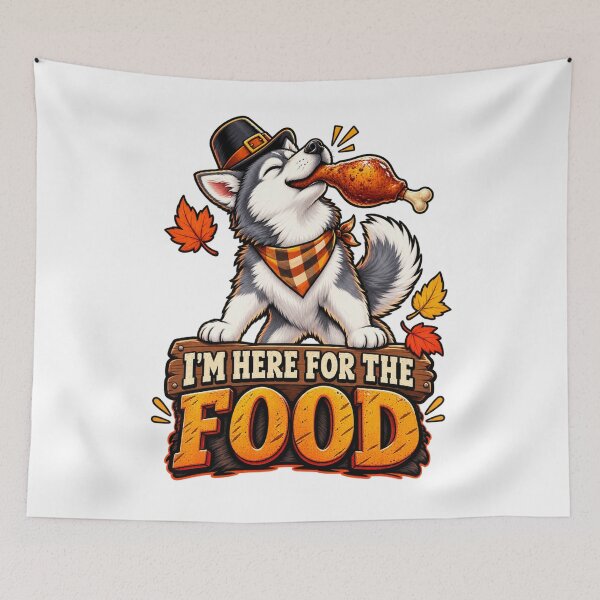 Item preview, I'm Here For The Food Thanksgiving Husky | Funny Husky Turkey Leg designed and sold by KnrNazimTHRE4DS.
