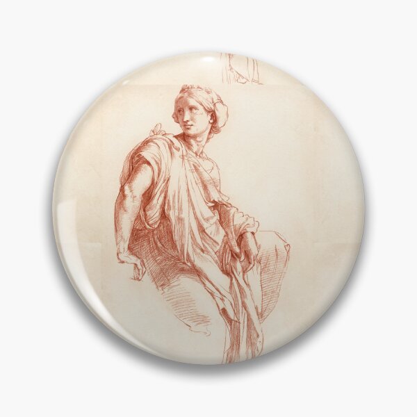 Item preview, Seated Draped Woman Red Chalk Study designed and sold by artofuniverse.