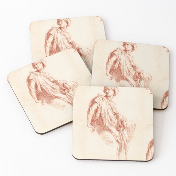 Item preview, Seated Draped Woman Red Chalk Study designed and sold by artofuniverse.