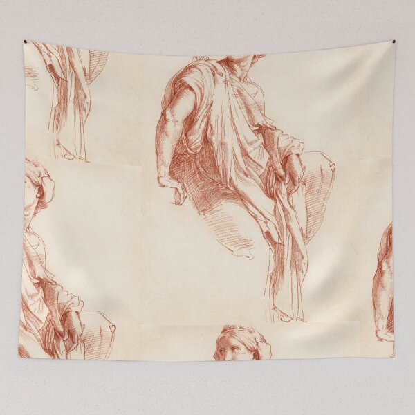 Item preview, Seated Draped Woman Red Chalk Study designed and sold by artofuniverse.