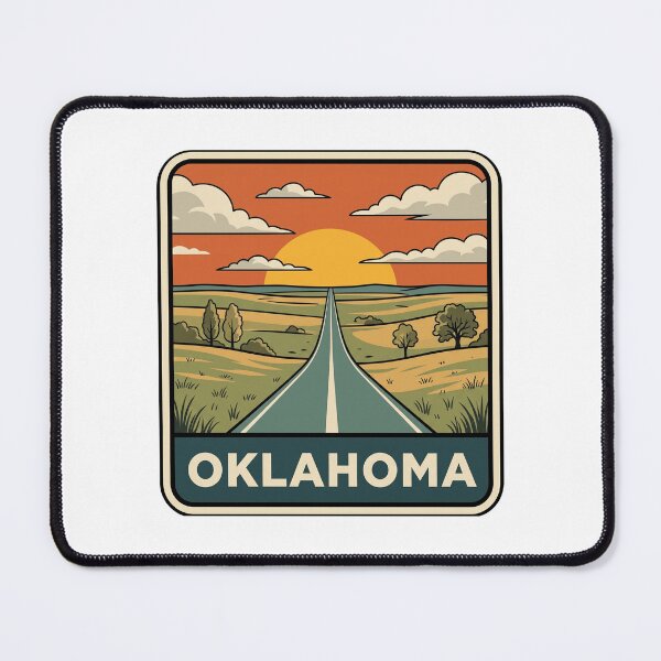 Item preview, Vintage Oklahoma Route Prairie Road Trip Travel Art designed and sold by Paper Drip.