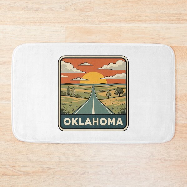 Item preview, Vintage Oklahoma Route Prairie Road Trip Travel Art designed and sold by Paper Drip.