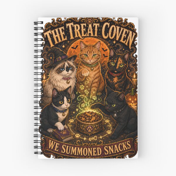 Item preview, The Treat Coven – We Summoned Snacks Halloween Cats designed and sold by chrstnslts.