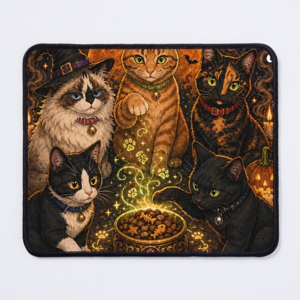 Item preview, The Treat Coven – We Summoned Snacks Halloween Cats designed and sold by chrstnslts.