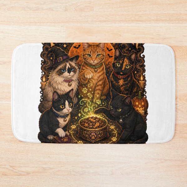 Item preview, The Treat Coven – We Summoned Snacks Halloween Cats designed and sold by chrstnslts.