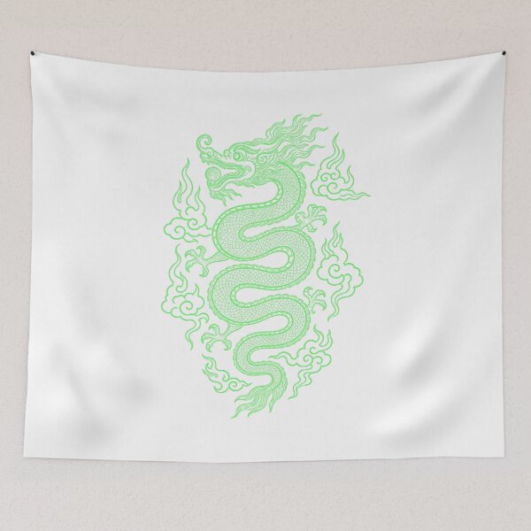Item preview, Neon Green Vietnamese Dragon | Traditional Asian Mythical Art designed and sold by Rising Drake.