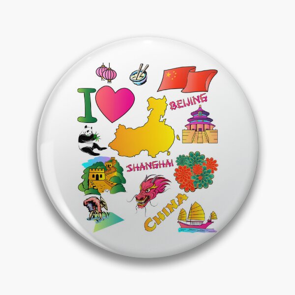 Item preview, I Love China. Hand Drawn Chinese Doodle Elements Map And Flag designed and sold by bylerg-wyneth.