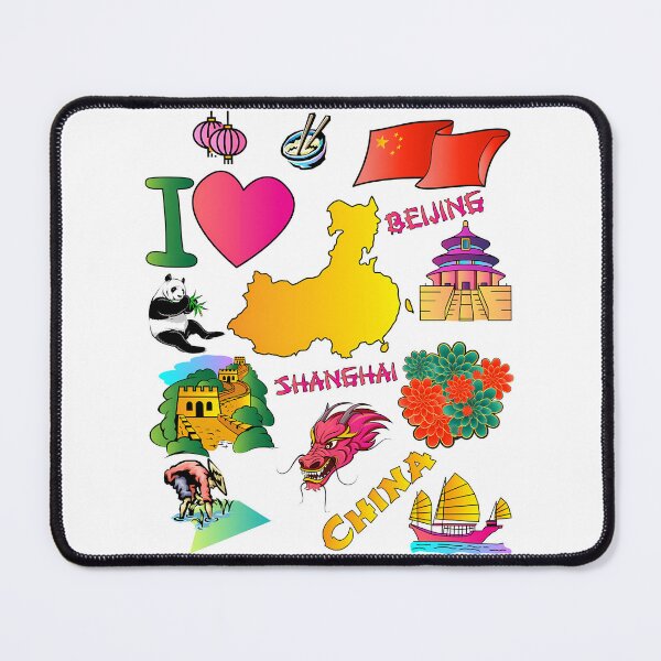 Item preview, I Love China. Hand Drawn Chinese Doodle Elements Map And Flag designed and sold by bylerg-wyneth.