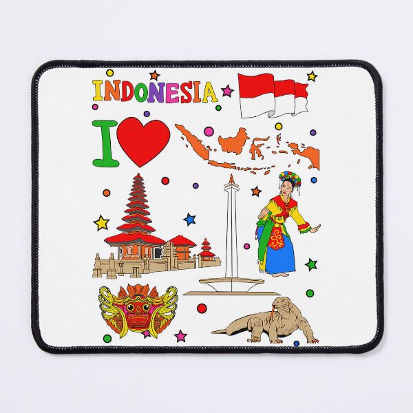Item preview, I Love Indonesia. Hand Drawn Indonesian Elements Flag And Map designed and sold by bylerg-wyneth.