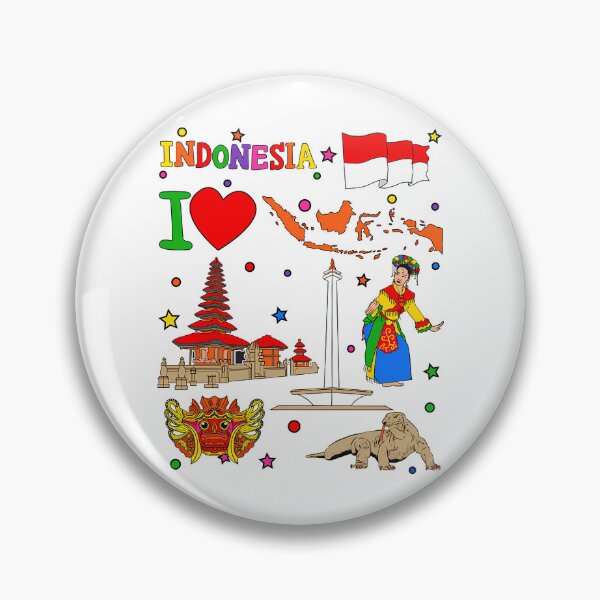 Item preview, I Love Indonesia. Hand Drawn Indonesian Elements Flag And Map designed and sold by bylerg-wyneth.