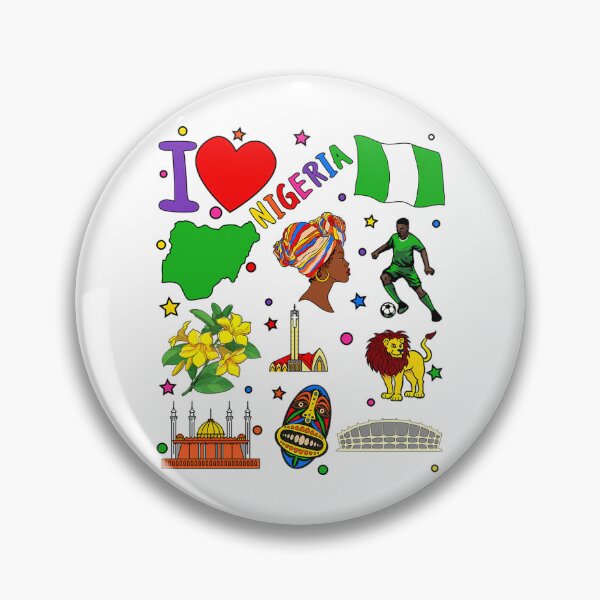 Item preview, I Love Nigeria. Hand Drawn Nigerian Landmarks Flag And Map Of Nigeria designed and sold by bylerg-wyneth.