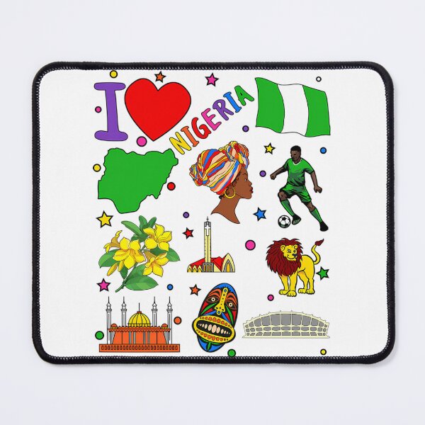 Item preview, I Love Nigeria. Hand Drawn Nigerian Landmarks Flag And Map Of Nigeria designed and sold by bylerg-wyneth.