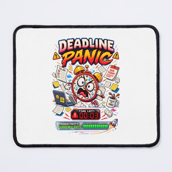 Item preview, Deadline Panic – Last Minute Productivity Pixel Humor designed and sold by Mad Factory Designs.