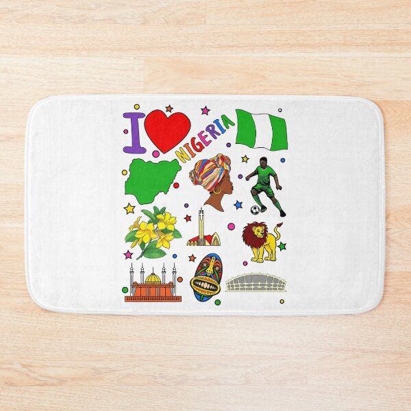 Item preview, I Love Nigeria. Hand Drawn Nigerian Landmarks Flag And Map Of Nigeria designed and sold by bylerg-wyneth.