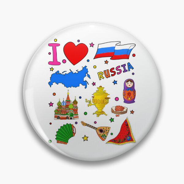 Item preview, I Love Russia. Hand Drawn Russian Landmarks Flag And Map designed and sold by bylerg-wyneth.