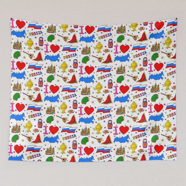 Item preview, I Love Russia. Hand Drawn Russian Landmarks Flag And Map designed and sold by bylerg-wyneth.