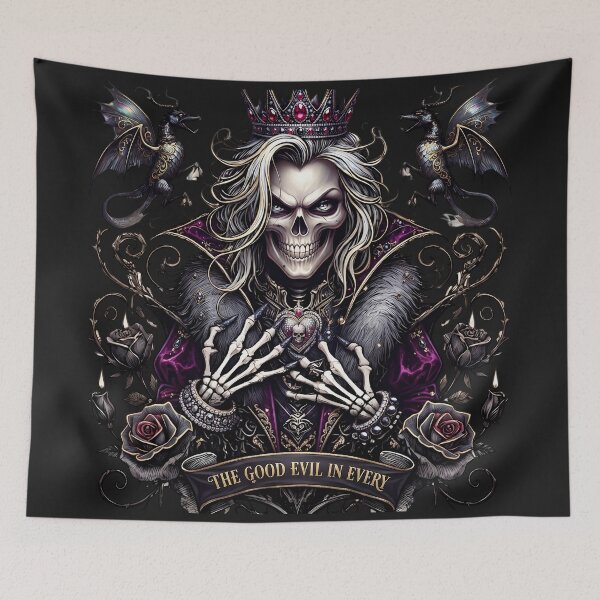 Item preview, Skeleton King Holding Jewel Heart designed and sold by Voodoo Store Paranormal Collections.