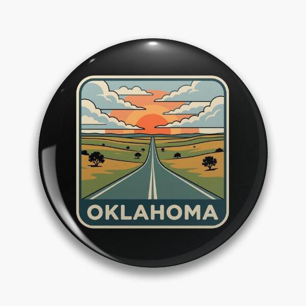 Item preview, Vintage Oklahoma Route Prairie Road Trip Travel Art designed and sold by Paper Drip.