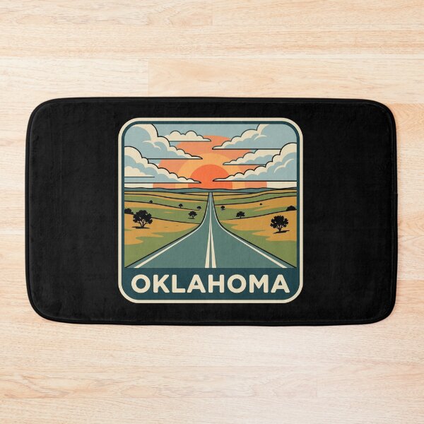 Item preview, Vintage Oklahoma Route Prairie Road Trip Travel Art designed and sold by Paper Drip.