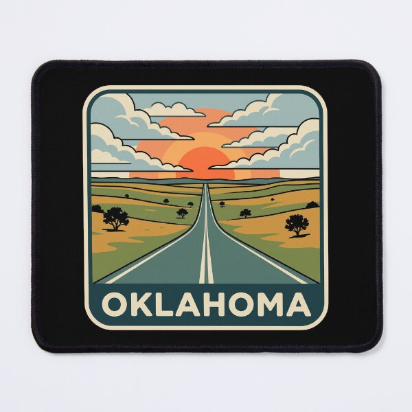 Item preview, Vintage Oklahoma Route Prairie Road Trip Travel Art designed and sold by Paper Drip.