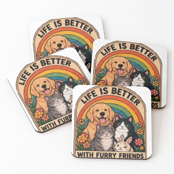 Item preview, Life Is Better With Furry Friends Retro Pet Lover Sticker designed and sold by Anstickerrr.