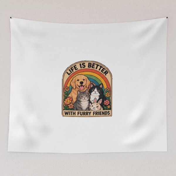 Item preview, Life Is Better With Furry Friends Retro Pet Lover Sticker designed and sold by Anstickerrr.