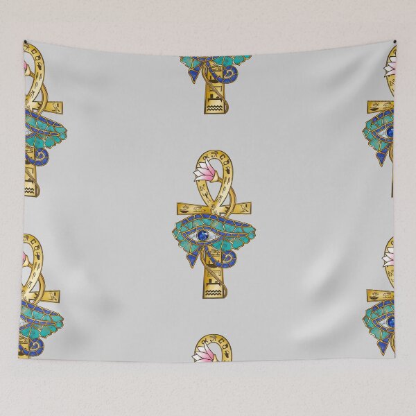 Item preview, Egyptian Ankh Cross with Eye of Horus & Lotus designed and sold by LittleHappiness by Kamollak .
