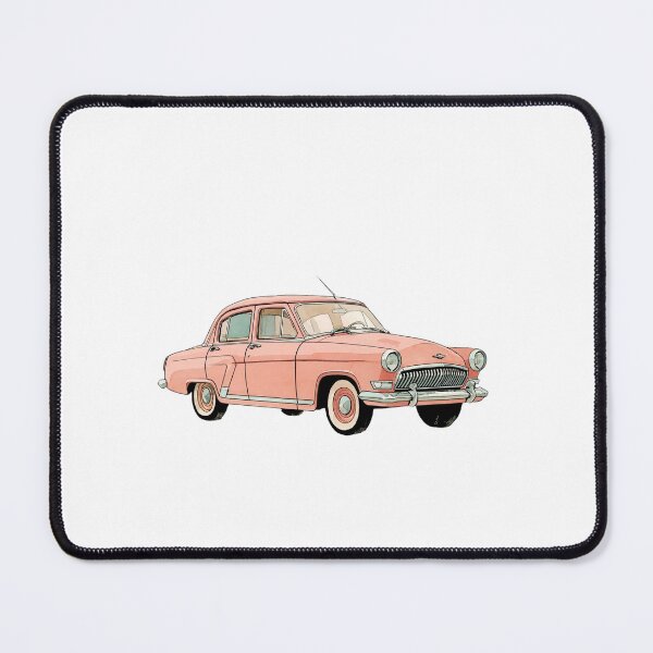 Item preview, Pink Vintage Sedan - Retro 1950s Classic Car Watercolor Illustration designed and sold by Brandady.