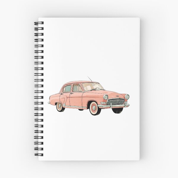 Item preview, Pink Vintage Sedan - Retro 1950s Classic Car Watercolor Illustration designed and sold by Brandady.
