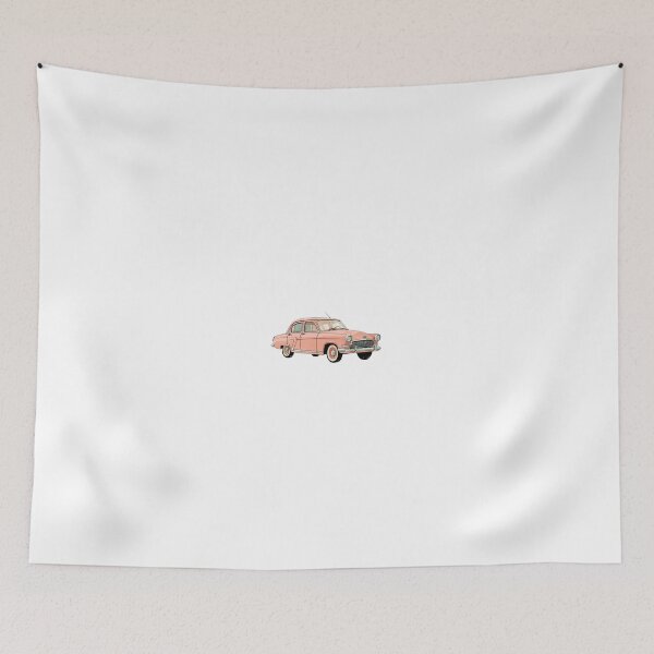 Item preview, Pink Vintage Sedan - Retro 1950s Classic Car Watercolor Illustration designed and sold by Brandady.