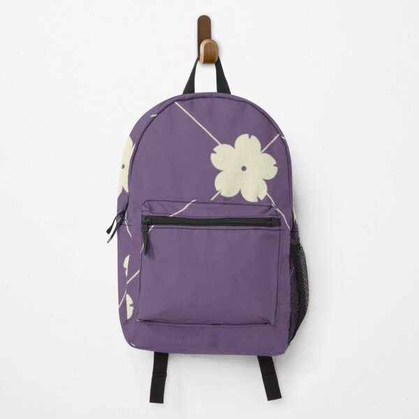 Item preview, Minimalist Sakura Grid Purple Cream Flower Pattern designed and sold by LYAN-STORE.