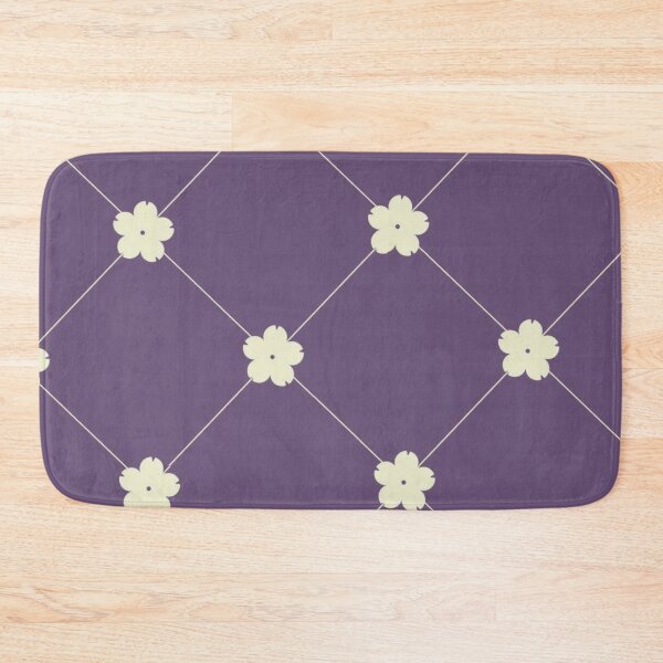 Item preview, Minimalist Sakura Grid Purple Cream Flower Pattern designed and sold by LYAN-STORE.