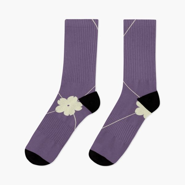 Item preview, Minimalist Sakura Grid Purple Cream Flower Pattern designed and sold by LYAN-STORE.