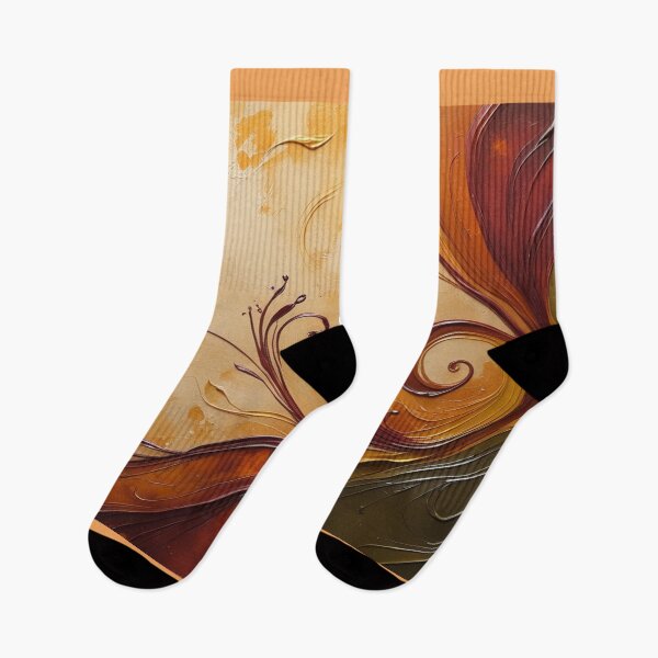 Aperçu de l'œuvre Art abstrait tourbillonnant doré – Élégant motif fluide brun, orange et bordeaux. créée et vendue par fbtrisha.