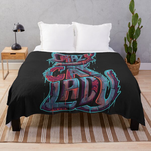 Item preview, Cyberpunk Crazy Cat Lady Mechanical Typography Illustration designed and sold by MarCinu Art.