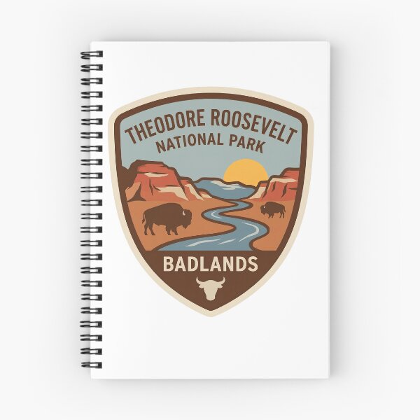 Item preview, Theodore Roosevelt National Park Badlands Vintage Bison Shield designed and sold by LittleArij.