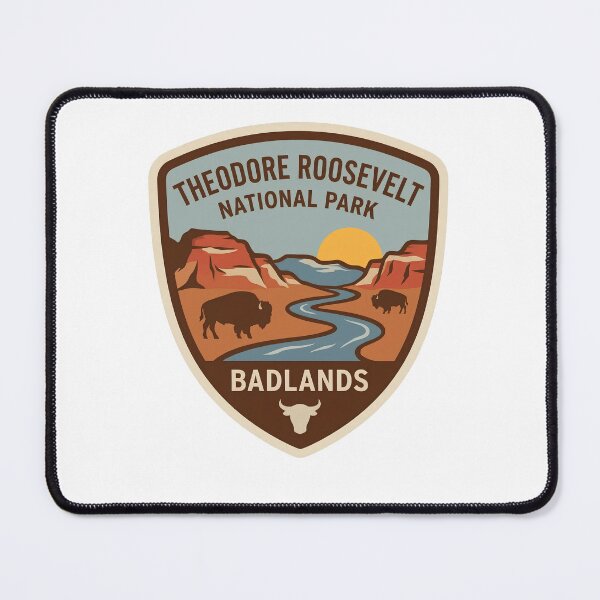 Item preview, Theodore Roosevelt National Park Badlands Vintage Bison Shield designed and sold by LittleArij.