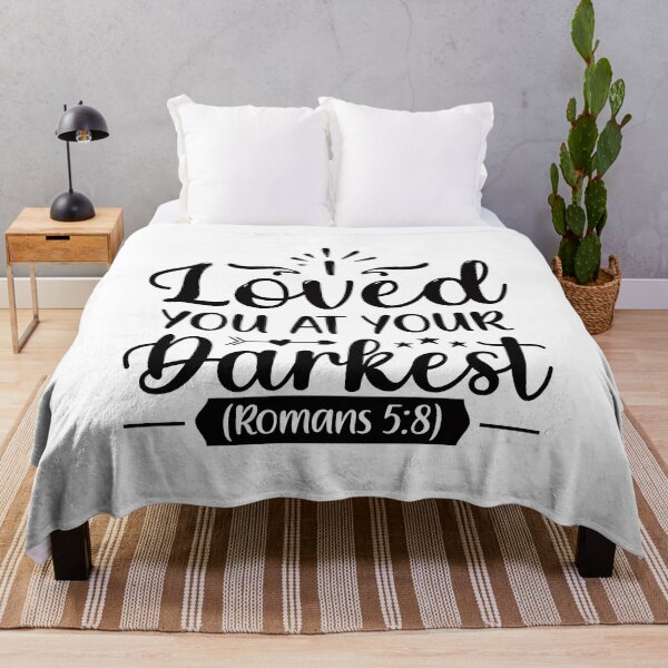 Item preview, Loved You at Your Darkest - Christian Romans 5:8 Faith Tshirt, sticker, mug and tattoo designed and sold by Billium Halder.