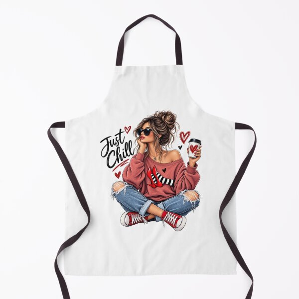 Item preview, Just Chill Fashion Girl – Cute Coffee & Hearts Graphic designed and sold by afr-saad.