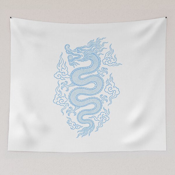 Item preview, Azure Vietnamese Dragon - Traditional Line Art designed and sold by Rising Drake.
