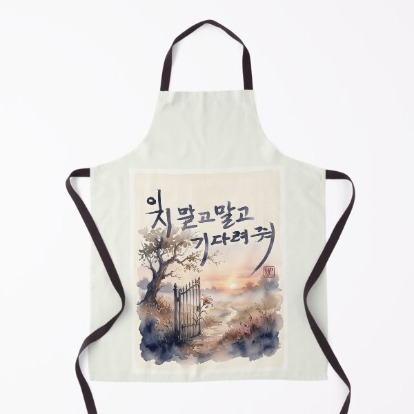 Item preview, Korean Calligraphy Watercolor Sunset Landscape designed and sold by K-Brush.
