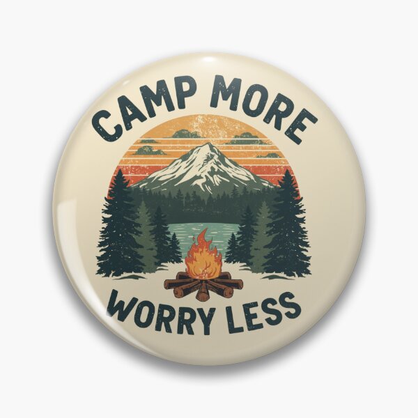 Item preview, Camp More Worry Less Vintage Mountain Camping designed and sold by Pransis_Diginer_26.