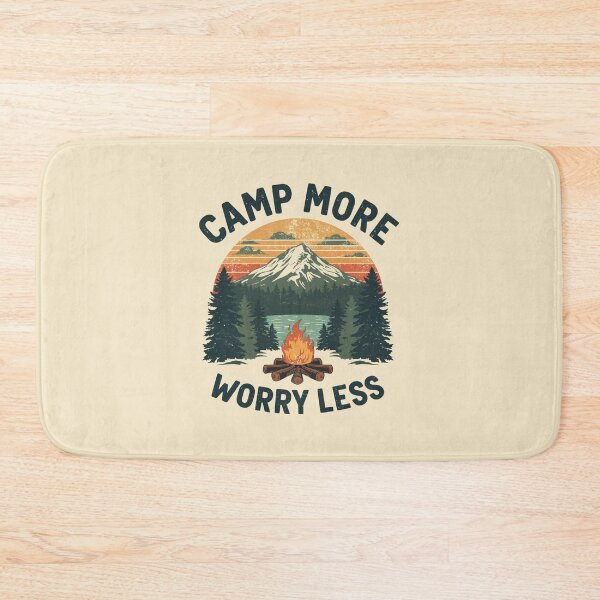 Item preview, Camp More Worry Less Vintage Mountain Camping designed and sold by Pransis_Diginer_26.