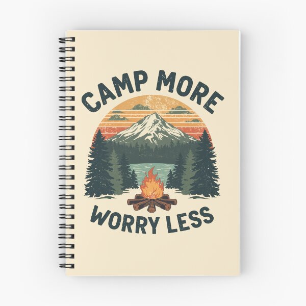 Item preview, Camp More Worry Less Vintage Mountain Camping designed and sold by Pransis_Diginer_26.