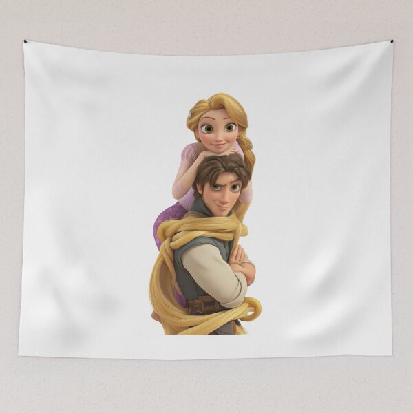 Item preview, Rapunzel and Flynn Rider Tangled Couple Long Hair 3D Character Design designed and sold by 4U---Store.
