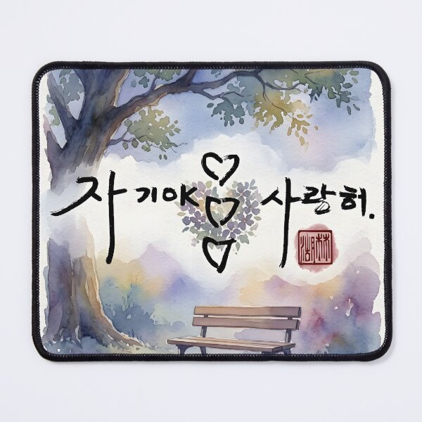 Item preview, Romantic Watercolor Park Scene with Korean Calligraphy designed and sold by K-Brush.