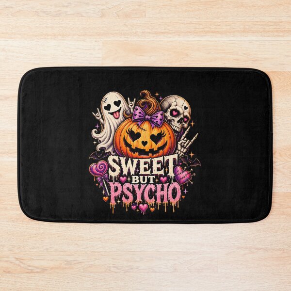 Item preview, Sweet But Psycho – Cute Spooky Halloween Pumpkin Ghost Skull Design designed and sold by PosiMCreations.